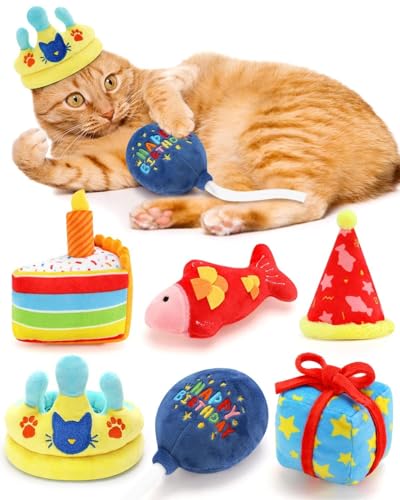 CiyvoLyeen 6Pcs Birthday Cat Toys