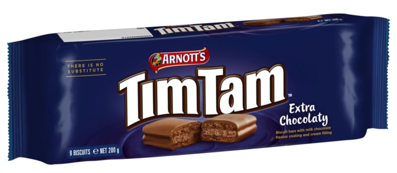 Image of Arnotts TimTam Extra Chocolaty Biscuits - The Iconic Australian Biscuit that Combines Crunchy Biscuit Layers With a Rich Chocolate 200gm (Imported)