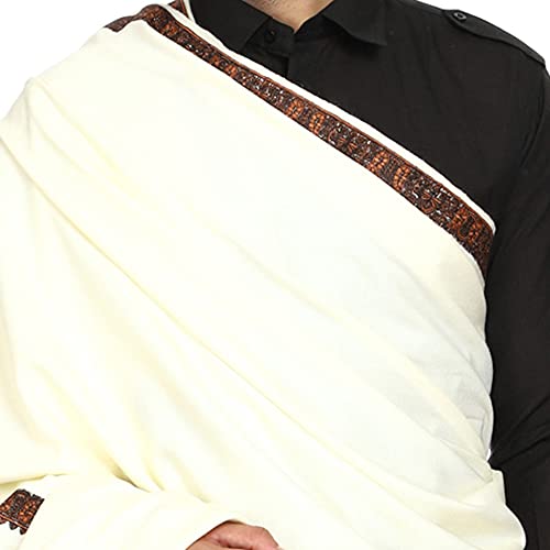 Image of SWI WITH LABEL Men's Kashmiri Embroidered Wool Shawl