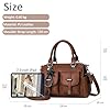 DORRISO Mode Sac à Bandoulière Femmes Vintage Sac à Main Élégant Petit Sac Fourre Tout PU Cuir Poches Multiples Sac D'épaule pour Voyage Travail Achats Quotidien Date Femme Sac à Poignée Brun #5