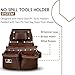 AP-LEATHER PRO-19 100% Genuine Full Grain Leather Tool Belt/Pouch/Bag, tool belt with suspenders, Comfort Back Support Tool Pouches With Suspenders (Chocolate Brown)