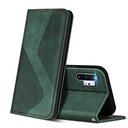 ZONNAVI Cover per Samsung Galaxy Note 10+ Plus 5G 4G, Flip Custodia Pelle PU con [Slot Cart] [Supporto Stand] [Magnetica], Cover a Libro Portafoglio per Samsung Note 10+ Plus 5G 4G (Verde)