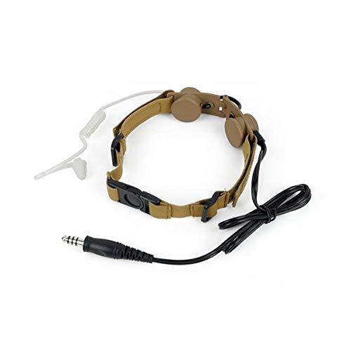 Throat Mic Headset Armorwerx en color bronceado para comunicaciones tacticas 3