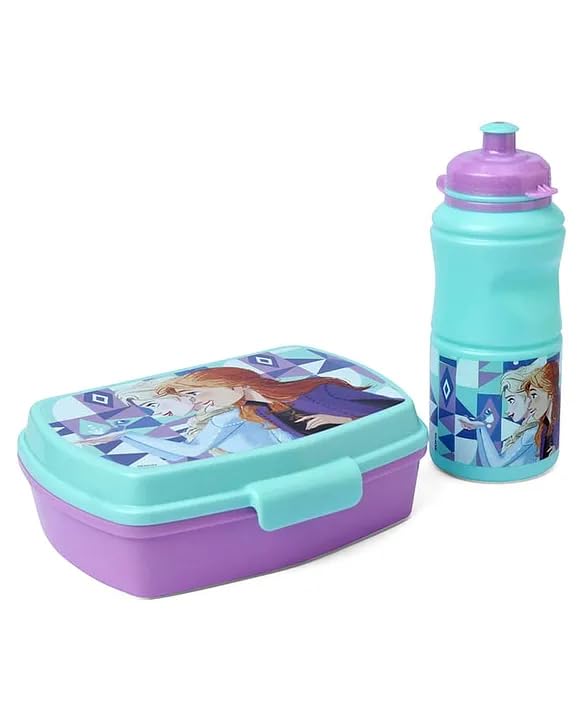 Image of STRIDERS STOR 2PCS BTS Frozen Ice Magic Lunch Box & 420ml Water Bottle Set for Kids | Insulated School Lunch Kit | Leakproof & BPA Free | Gift Box Packaging | Ideal for School, Travel & Picnics
