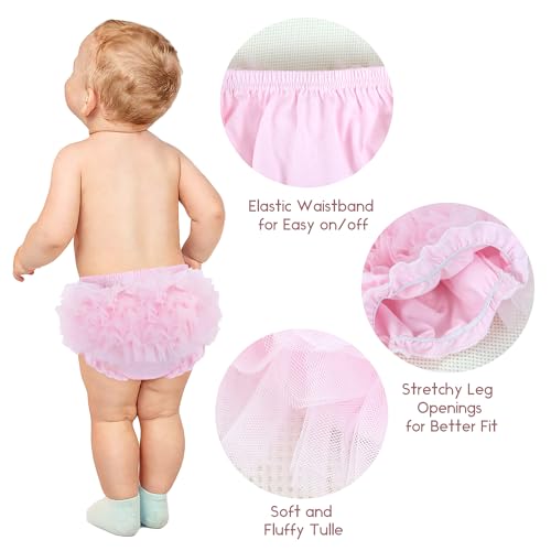 Poocen Baby Girl Lace Ruffle Windel Abdeckung Bloomer für Säugling Mädchen Neugeborenen Baumwolle Tutu Shorts Slips Höschen