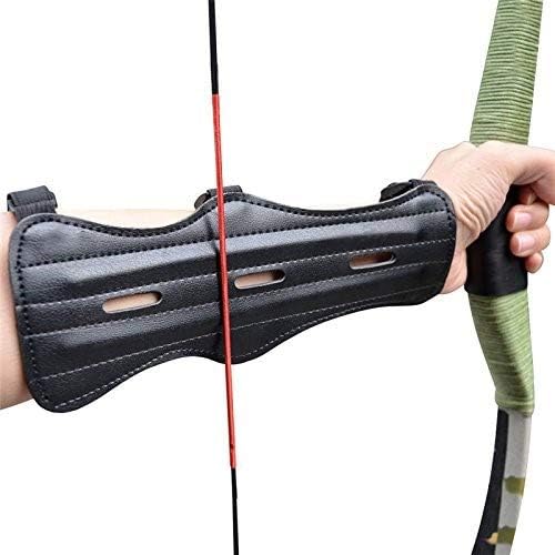 Valuu Archery Arm Guard Forearm Guard Shooting Hunting Safe Protective Gears Armguard PU Leather with 3 Adjustable Straps