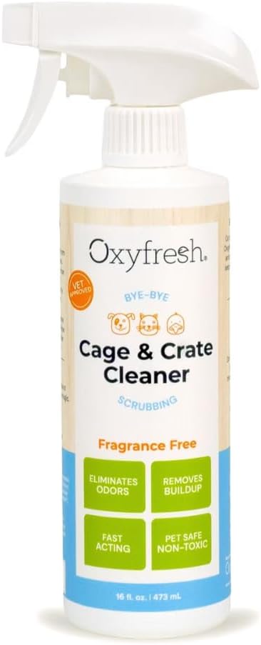 Oxyfresh Crate & Cage Cleaner: Non-Toxic Odor Eliminator for Dog Crates, Bird & Small Animal Cages – Spray, Wipe, Bleach-Free