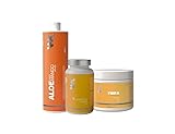 Weekontrol Pack TAF Detox Quemagrasas Aloe Vera Puro para Beber 99% + Té Termogénico Potente + Fibra Saciante. Digestión y Control de Peso (1200Gr, Aloe Mango-Té Limón-Fibra Manzana)