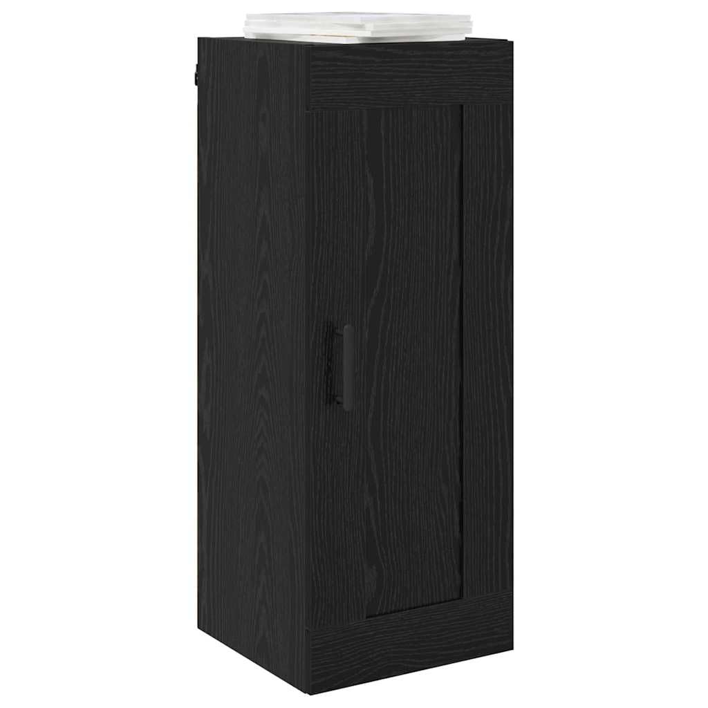 Armadietto da parete nero effetto rovere, 34,5 x 34 x 90 cm
