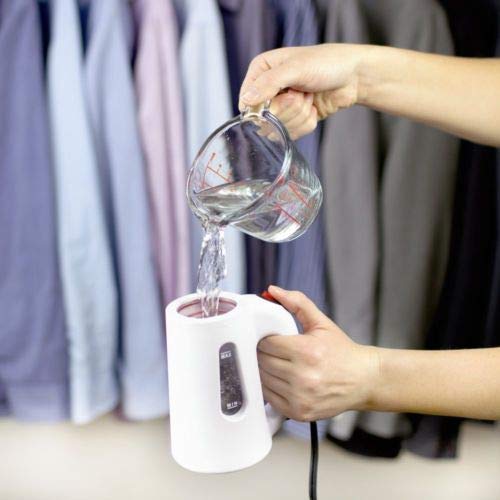 Sunbeam SB51W Garment Steamer Portable Handheld Fabric Steamer, 266 milliliter Water Tank, Fast Heat-up Powerful Travel Garment Clothes Steamer with High Capacity for Home and Travel, Travel Pouch Included