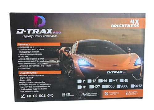 Image of D-TRAX H4 LED Headlight Bulb For Car 260W 26000LM 6000K (Cool White) With External Canbus Ballast Driver - Universal Fit