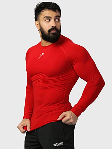 Image of FUAARK Men's Full Sleeve Compression T-Shirt - Athletic Base Layer for Fitness, Cycling, Training, Workout, Tactical Sports Wear