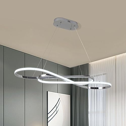 Modern Chandelier,Led Chandelier for Kitchen Island Lighting,Modern Led Pendant Light for Kitchen Island Chandelier Over Table,Dimmable Modern Chandeliers for Dining Room Light Fixture with Remote by Likflyer - Image 8