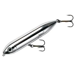 Heddon Super Spook Topwater Fishing Lure for Saltwater and Freshwater, Nickel , (1/2 oz)