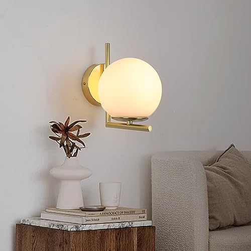SUNLLOK Modern Reading Gold Wall Light Fixture, Indoor Adjustable Warm White Flexible Wall Sconces