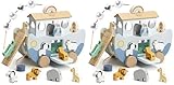 Joyreal Arca de Noé Madera - Regalo Bautizo Niño Niña, Juguetes de Madera Montessori 1 2 3 Años, Juegos Educativos Clasificador de Formas, Juguetes Apilables (Paquete de 2)