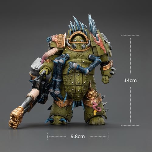 Image of JOYTOY Death Guard 1 /18 Action Figure Warhammer 40K - Death Guard Deathshroud Terminator (1 /2 /3) & Plague Marine Icon Bearer 4PCS Collectible Model Birhtday Gifts 15Age+