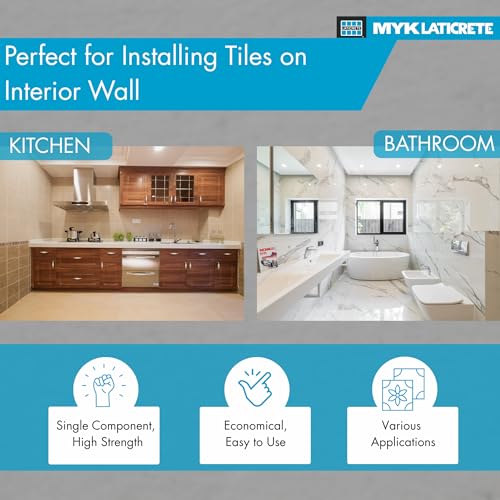 Image of MYK LATICRETE Tile Adhesive 315 Plus White (20 KG) | Ideal for Internal Floors & Walls | Easy to Use Adhesive |