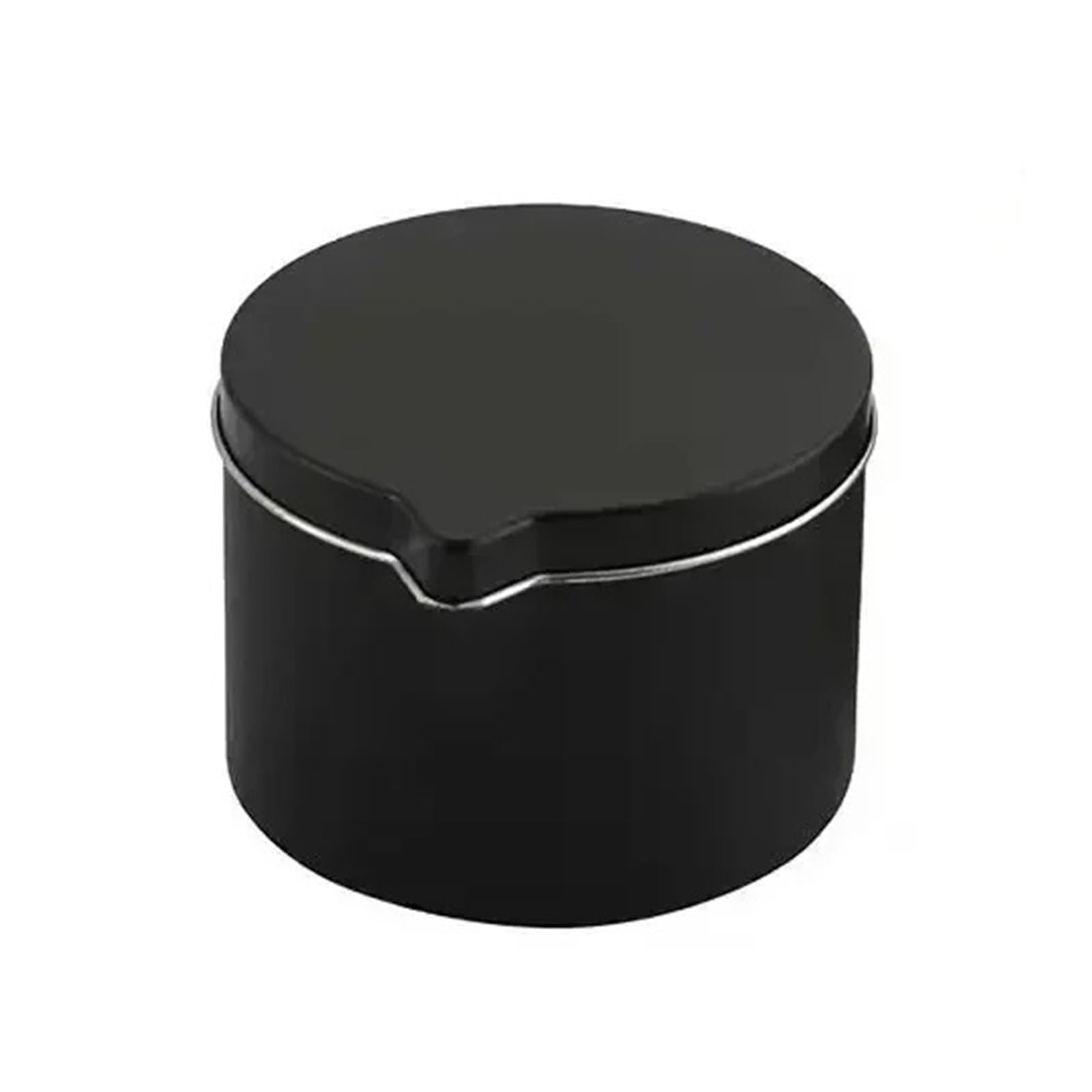 WJLYDM Metal Tins With Pour Spout For DIY Candle Making 12PCS Silver Black Empty Storage Box Cans Container(1oz Black)