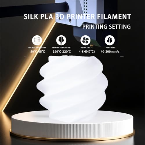 Image of Silk PLA White Floating Gloss 3D Printing Filament Pearlescent White Aurora Premium Texture 3D Printing Filament for FDM Printers