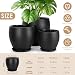YNNICO Plant Pots 17.5/14.8/12.2 inch Set of 3, Flower Pots with Drainage Holes, Large Planters for Indoor Outdoor Garden Plants and Flowers. (Black)