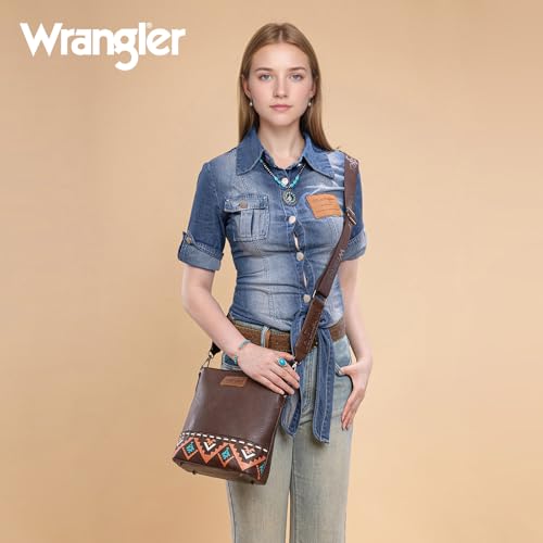 Image of Wrangler Crossbody Purses for Women Two Tone Crossbody Bags Women Purses and Handbags