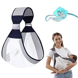 YADIMI Breathable Baby Sling, Adjustable Baby Carrier Wrap with 1 Baby Pacifie, 3D Mesh Fabric Quick Dry Thick Shoulder…