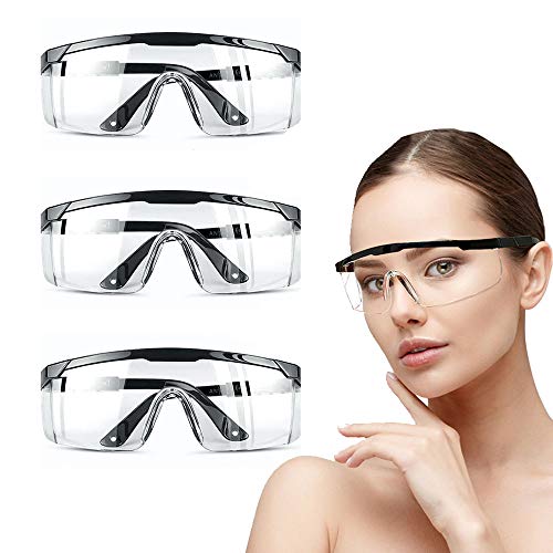 Best Promo Antifog Protection Safety Goggles Adjustable Scratch Splash Proof Eye Shield for Work 3PCS