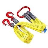 Vigtayue Lifting Slings Straps with Hooks, 3.3 Feet Two Leg Bridle Web Sling, 13227 Pounds Capacity, Polyester Webbing Rigging Straps for Engines, Cranes, Hoists