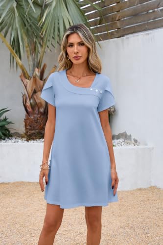 Image of Valiamcep Women's Square Neck Slim Fit Cocktail Party Short Dresses