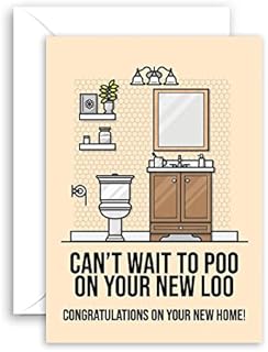 Lithobee - Moving Home Cards - Cant Wait To Poo On Your New Loo For Friends Family Mates Mums Dads Sisters And Brothers With A Funny Rude Message About The New Neighbours
