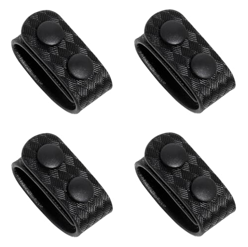 TACNEX Duty Belt Keepers w/Double Snaps for 2 Wide Leather Utility Belt Law Enforcement Police Security Tactical Accessories Basketweave
