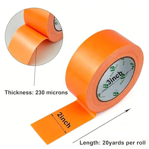 Image of BOMEI PACK Orange 2inch x 20yds Sticky Duct Tape Heavy Duty Strong Industrial Color Duct Tapeor Packing and Repairing 5 Pack