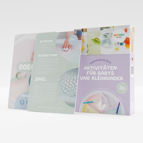 Inspire My PLAY – 30 x sensorische Spielaktivitätskarten für Babys – Inspiration für kreative Spielaktivitäten – sensorische Karten für das Lernen von Kleinkindern