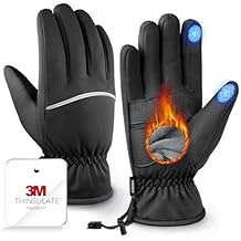 Winter Gloves Men Women Made with 3M Insulation &amp; Plush Lining, -10&deg;F Windproof &amp; Water-Resistant Snow Gloves for Cold Weather, Ski Glove with Reflective Strips &amp; Touchscreen Fingers for Running