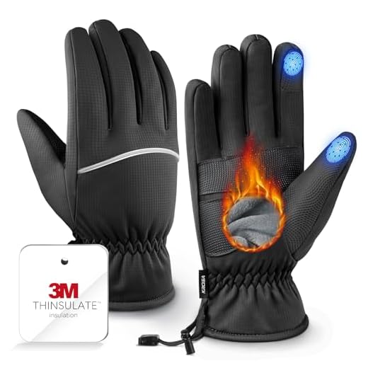 Winter Gloves Men Women Made with 3M Insulation & Plush Lining, -10°F Windproof & Water-Resistant Snow Gloves for Cold Weather, Ski Glove with Reflective Strips & Touchscreen Fingers for Running