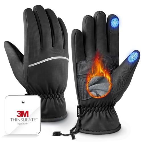 Winter Gloves Men Women Made with 3M Insulation Plush Lining -15 F Windproof Water-Resistant Snow Gloves for Cold