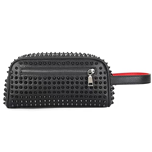 Downupdown Women Clutch Bag Genuine Leather Wallet Rivet Purse Large Capacity Wallet Handbag Portable Wallet3