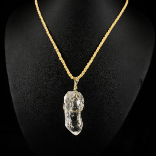 Image of Ayzal Shop Natural Clear Quartz Pendant 18g | Genuine Healing Crystal Necklace | Raw Gemstone for Reiki, Meditation & Chakra Balancing | Energy Amplifying Spiritual Jewelry Gift for Men & Women