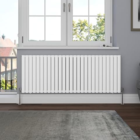 NRG Oval Column Designer Radiator in Gloss White Cover