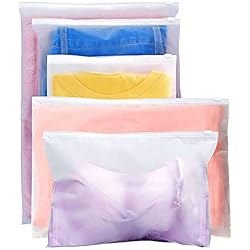 Annhao 30 Piezas Bolsas de Almacenamiento de Viaje, Reutilizable Bolsa de Transparente Esmeriladas Plástico Organizador de Viaje con Cierre Ziplock para Ropa, Bragas, Zapatos, Cosméticos (5 Tamaños)