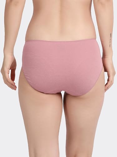 Image of Lavos Bamboo Cotton Panties for Women, Comfortable Soft Mid-Waist Hipster Panty with Thin Inner Elastic, Anti-Bacterial Odour Free Underwear for Womens, Seamless No Visible Briefs for Ladies