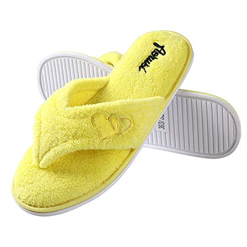 eBigValue Relaxing Soothing Spa Slippers for Women & Girls – Plush Flip Flops with Textured Sole for Bathroom, Bedroom, Lounge or Dorm Use2