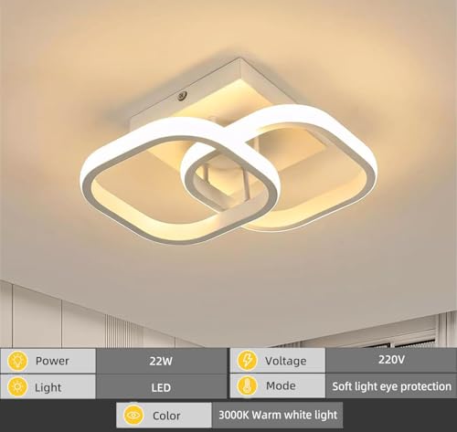 Image of PANCA 22W Modern Ceiling LED Light with Remote Control 3 Color Mode LED Acrylic Minimalism Square Ceiling Lamps for Hall Living Room Office Bedroom False Ceiling Lights