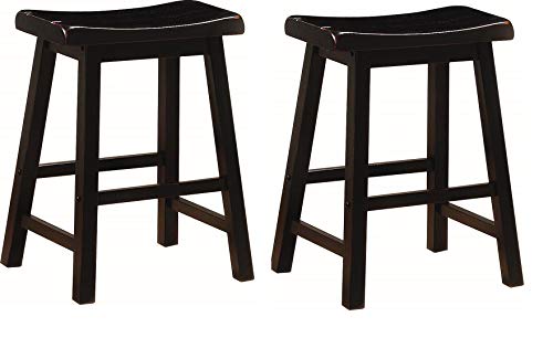 Coaster CO- 24-inch Wooden Counter Stools Black (Set of 2)