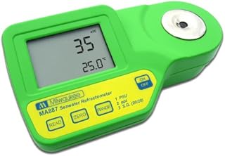 Milwaukee MA887 Digital Salinity Refractometer with Automatic Temperature Compensation, Yellow LED, 0 to 50 PSU, +/-2 PSU Accuracy, 1 PSU Resolution (color may vary)