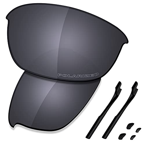 Image of SAUCER Premium Replacement Lenses & Rubber Kits for Oakley Half Jacket 2.0 OO9144 | Half Jacket 2.0 Asian Fit OO9153 | UV400 Protection, Anti-Scratch Sunglass High Definition - Shield Black Polarized
