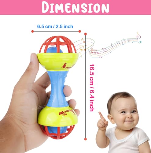 Image of Zest 4 Toyz Baby Rattle Toy for Toddler Colorful Soft-Grip Rattles Teether Toys for Babies Toy with Gentle Sound BPA-Free Safe for 3 Months and Above Perfect First Gift for Infants