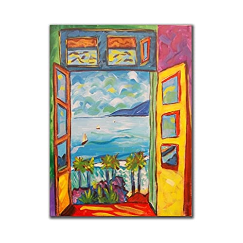 Toile Matisse paysage coloré : habillez un grand mur vide salon 70x100cm