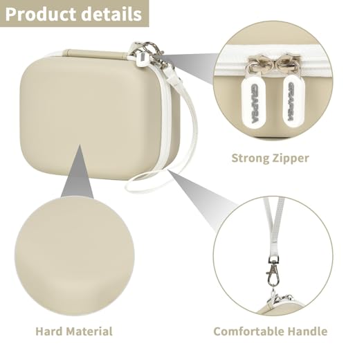 Image of Sticker Printer Case for XenGro AHM2 / for Anycash /for ETIKEZ PM290C / for Nelko PM230 / for Memoking T02 Mini Photo Printer. Holder for Label Maker, Thermal Paper, USB Cable, Box Only- Beige